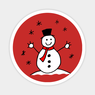 Cute Christmas Cartoon Snowman Magnet